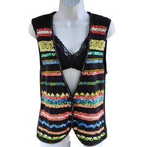 Vintage 80s Gantos Knit Beaded Sweater Vest